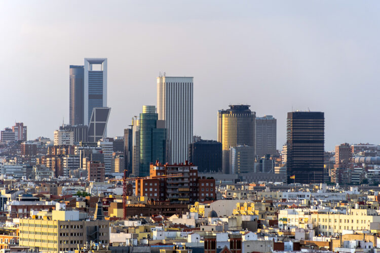 skyline de edificios de la ciudad de Madrid