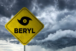 señal de advertencia de huracán Beryl