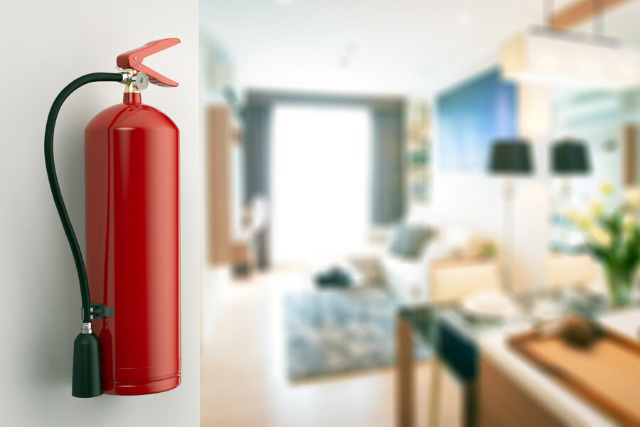 un extinguidor en una casa