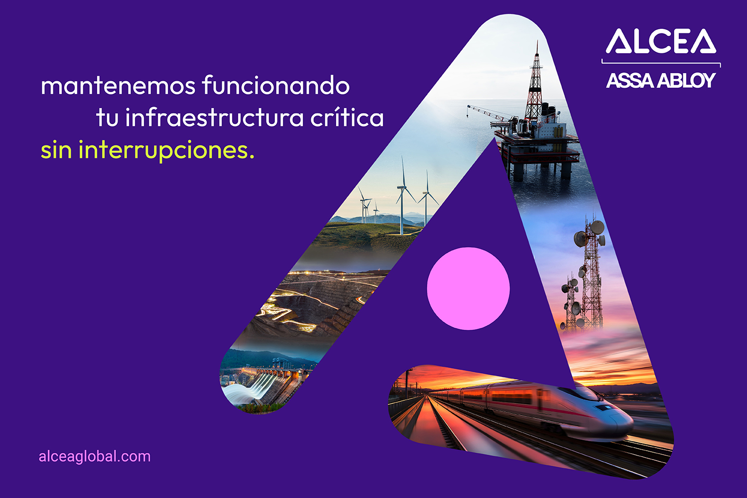 imagen promocional de ALCEA con el lema "Mantenemos funcionando tu infraestructura crítica sin interrupciones"