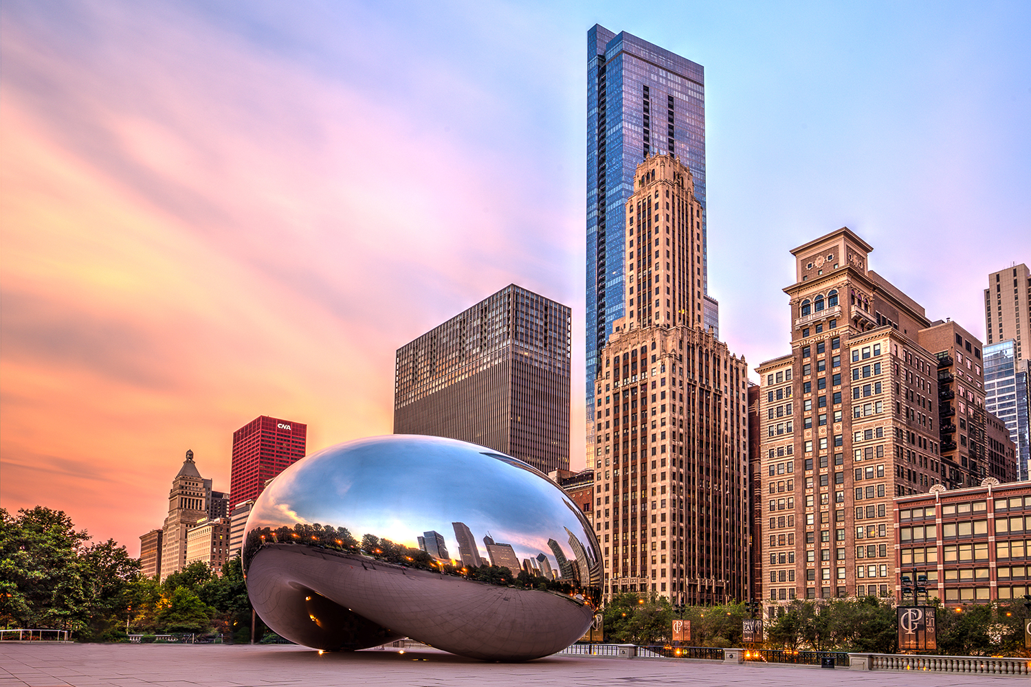 escultura Cloud Gate en el Millenium Park de Chicago, Estados Unidos