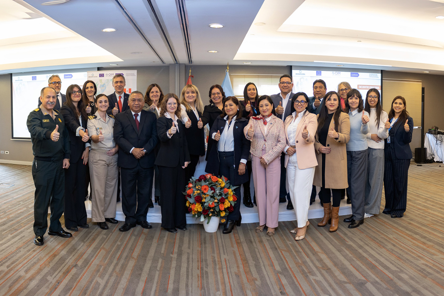 Participantes de Perú y Argentina en el Encuentro Binacional frente a la Trata de Personas celebrado en la ciudad del Cusco